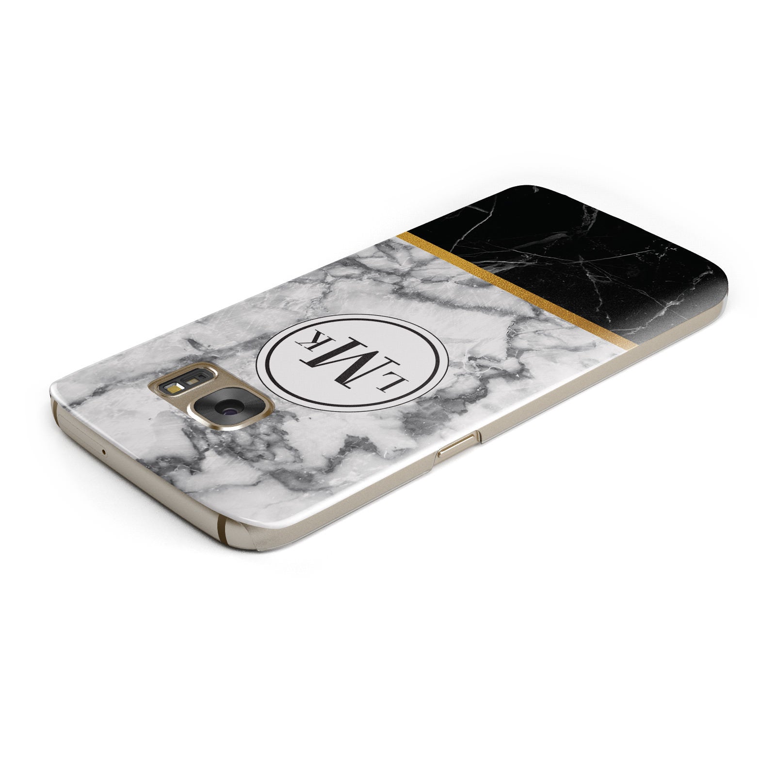 Marble Initials Geometric Personalised Samsung Galaxy Case Top Cutout