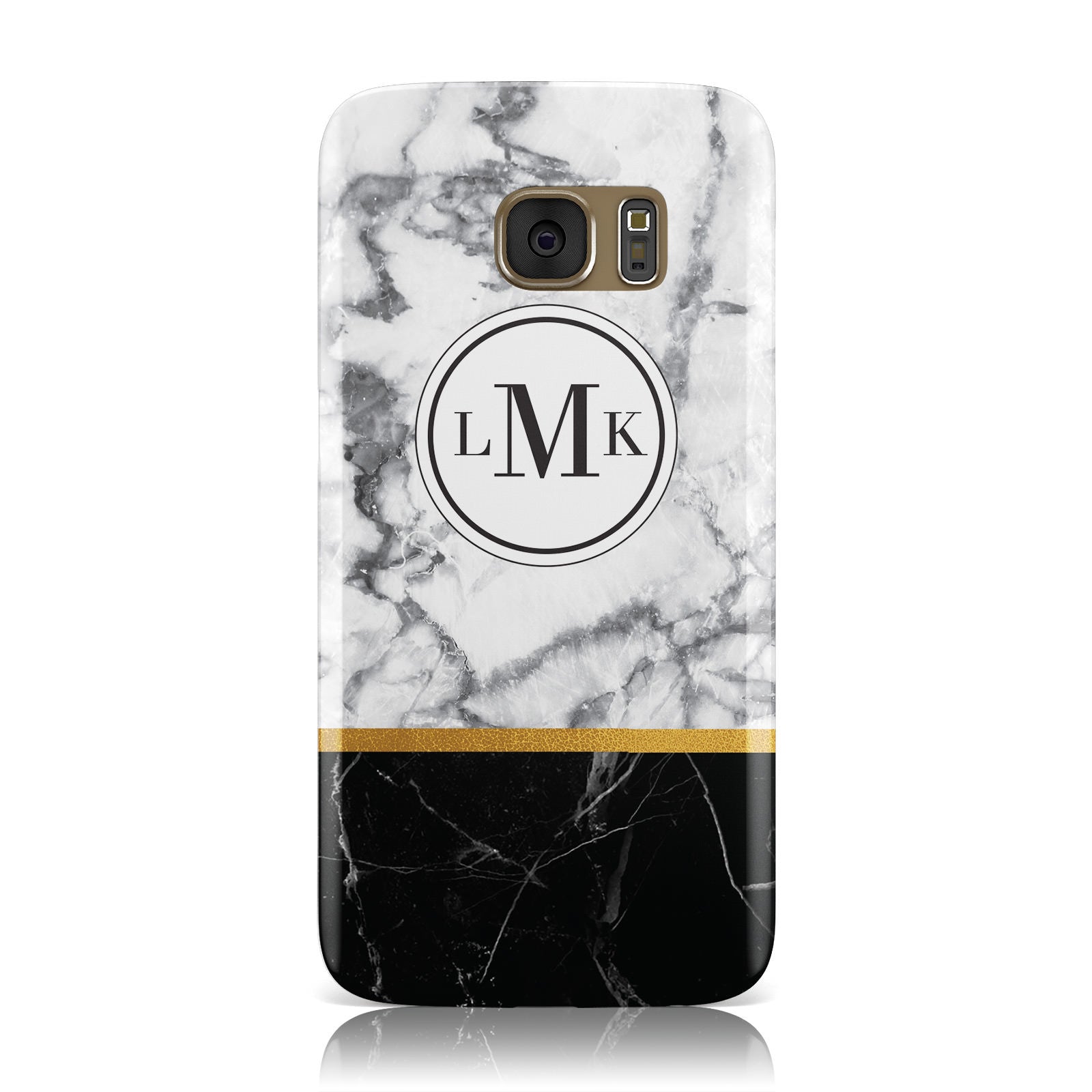 Marble Initials Geometric Personalised Samsung Galaxy Case
