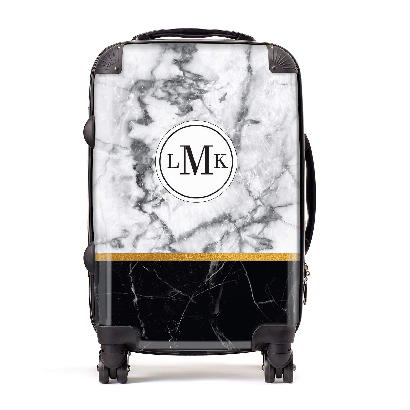 Marble Initials Geometric Personalised Suitcase
