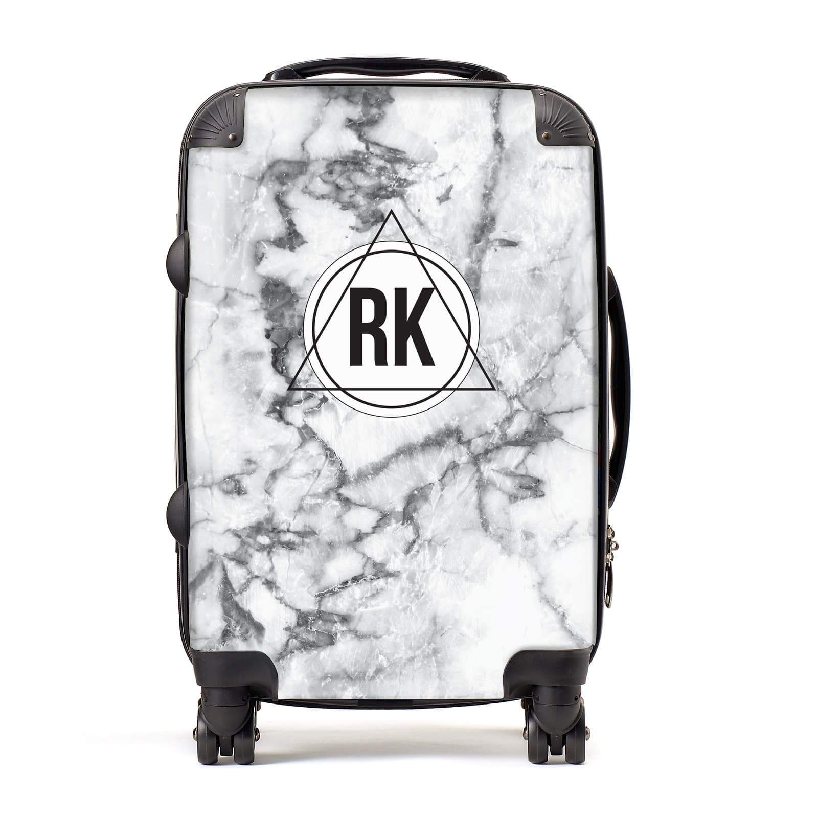 Marble Initials Triangle Personalised Suitcase