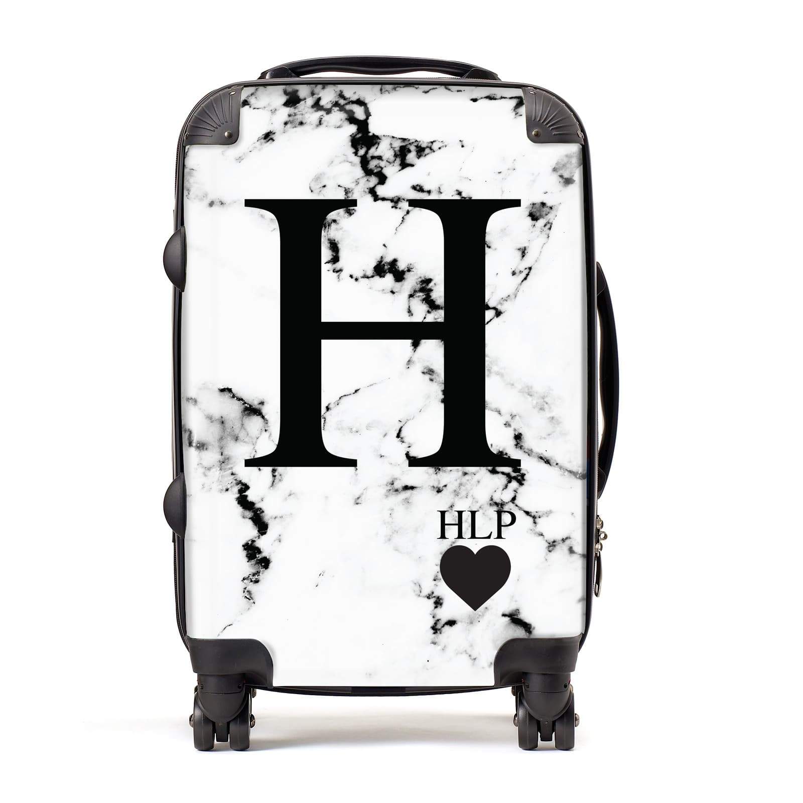 Marble Love Heart Personalised Suitcase