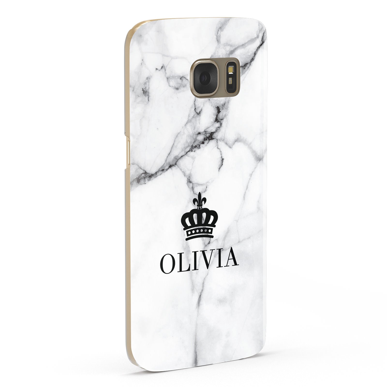 Personalised Marble Name Crown Samsung Galaxy Case Fourty Five Degrees