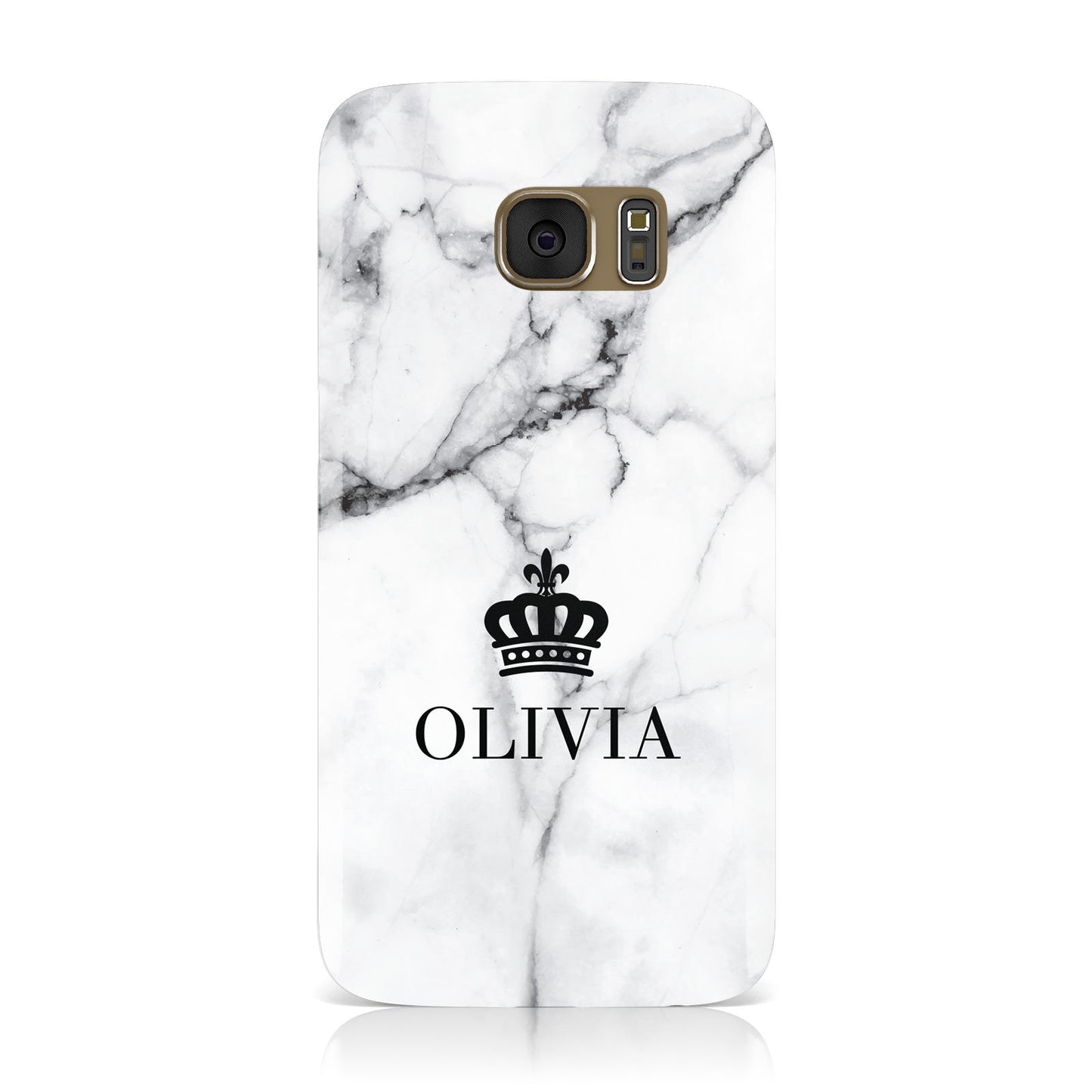 Personalised Marble Name Crown Samsung Galaxy Case