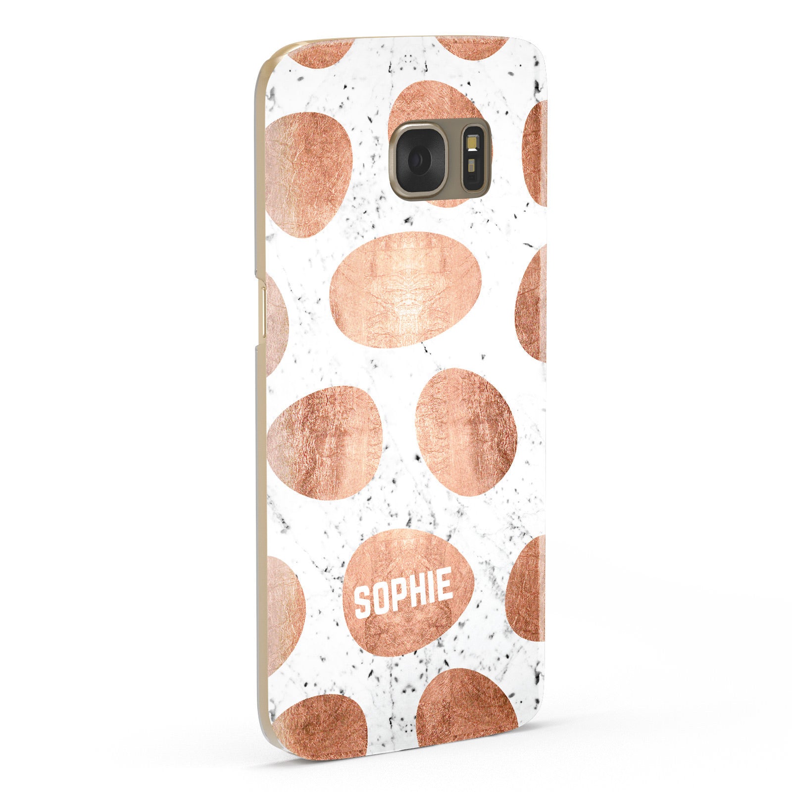 Personalised Marble Name Initials Rose Gold Dots Samsung Galaxy Case Fourty Five Degrees