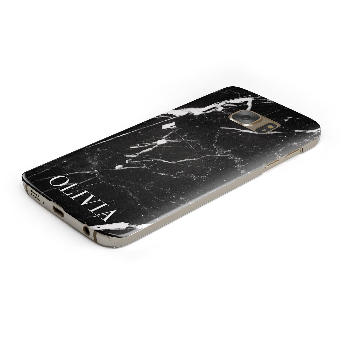 Marble Name Personalised Samsung Galaxy Case Bottom Cutout