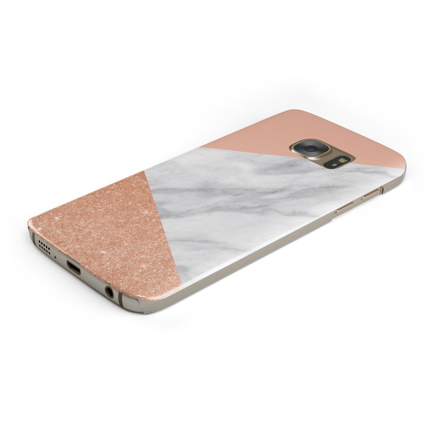 Marble Rose Gold Pink Samsung Galaxy Case Bottom Cutout