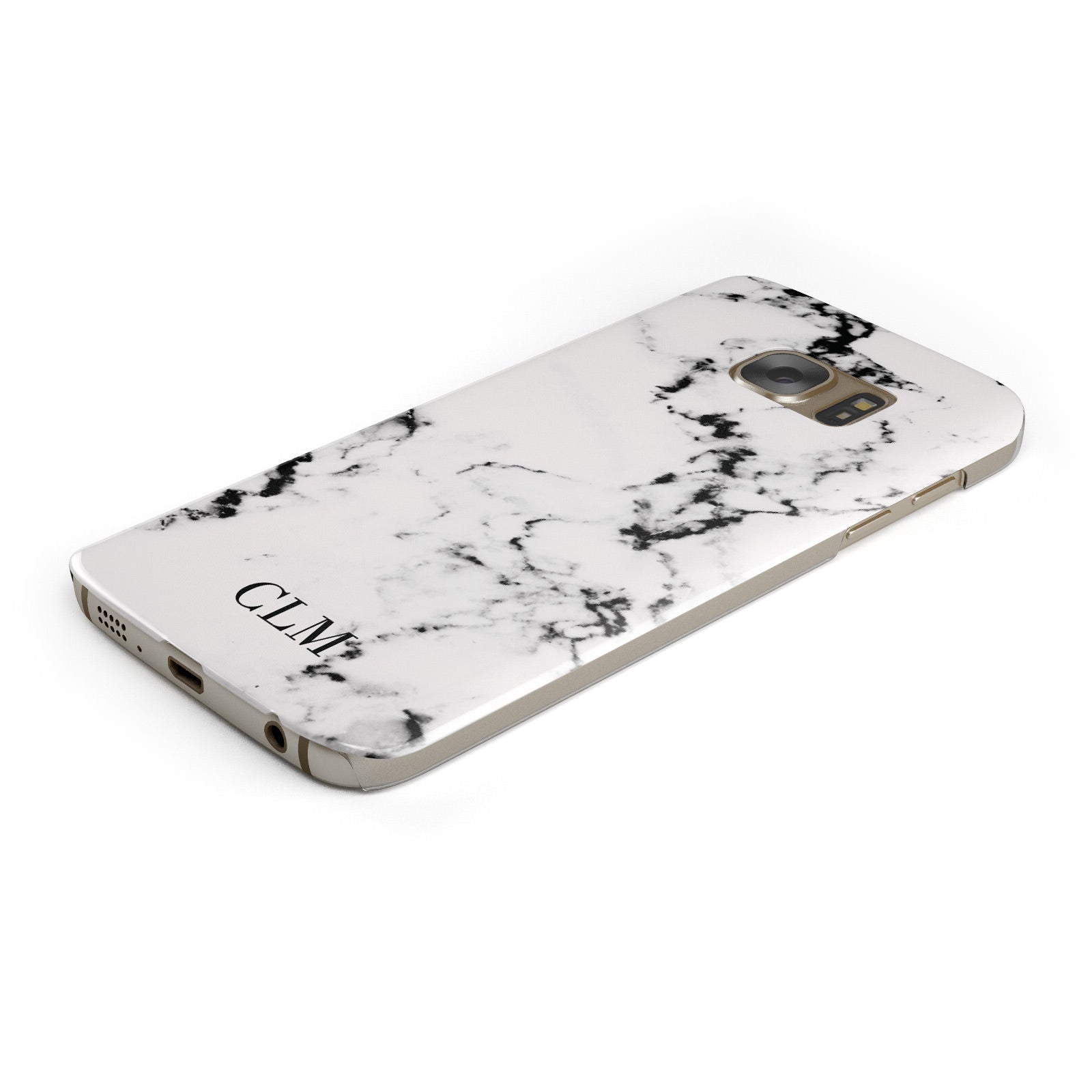 Marble Small Initials Personalised Samsung Galaxy Case Bottom Cutout