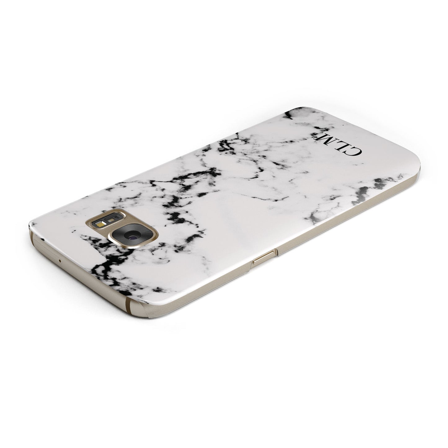 Marble Small Initials Personalised Samsung Galaxy Case Top Cutout