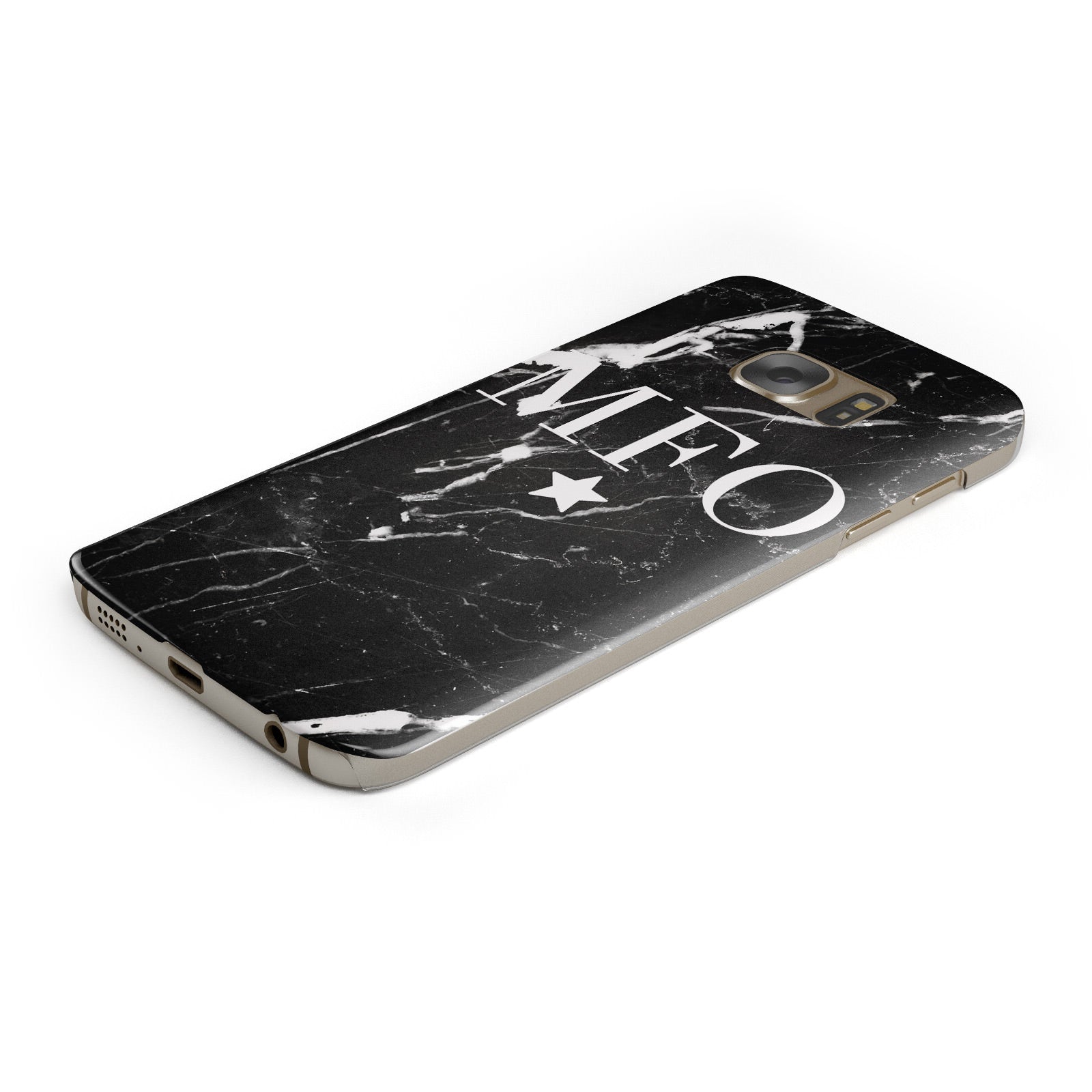 Marble Star Initials Personalised Samsung Galaxy Case Bottom Cutout