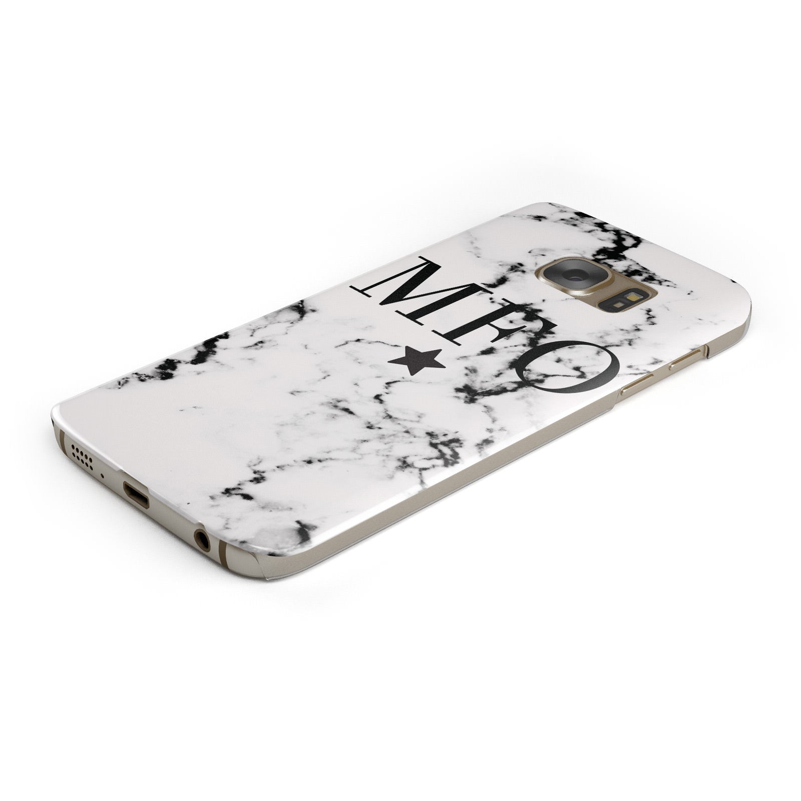 Marble Star Personalised Initials Samsung Galaxy Case Bottom Cutout