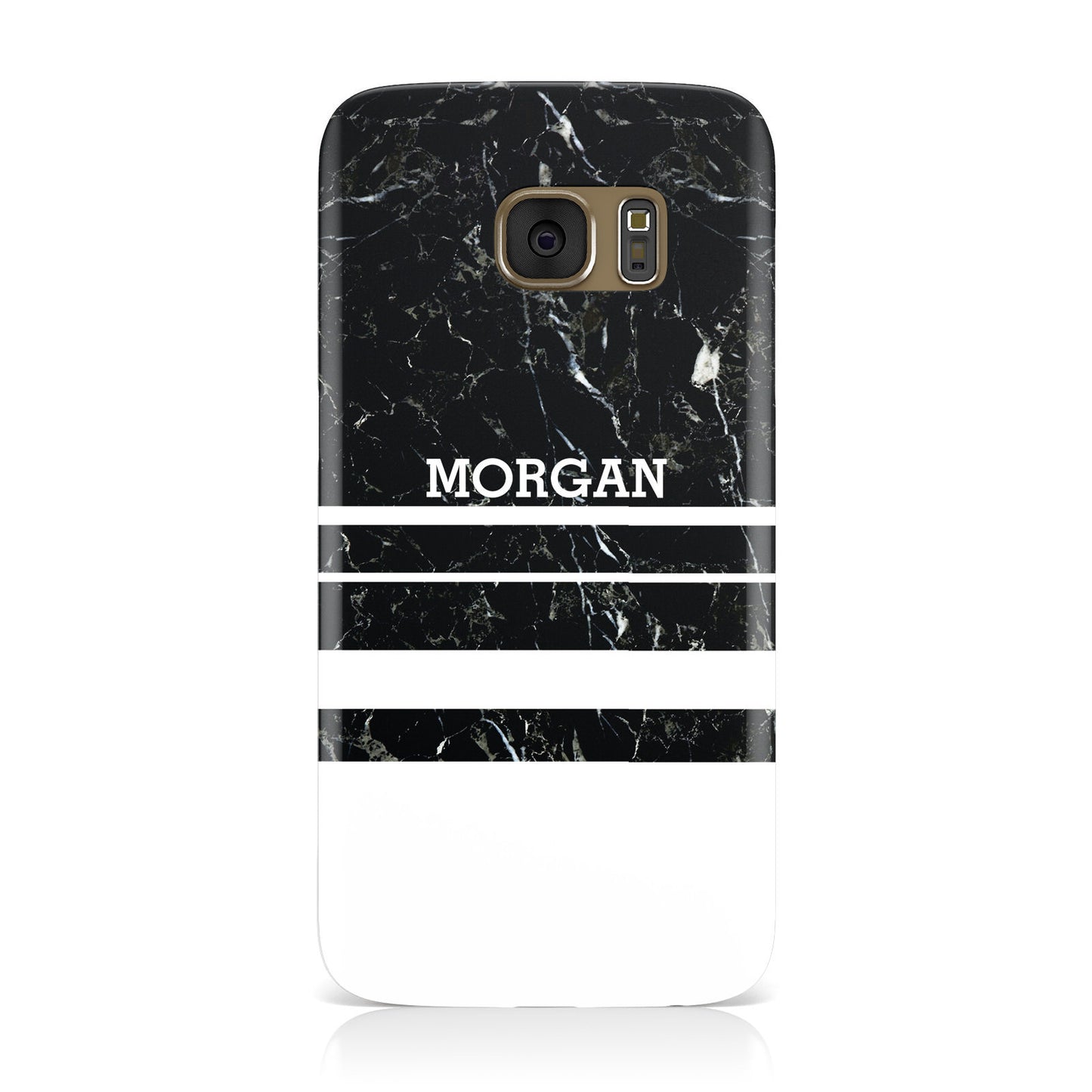 Personalised Marble Stripes Name Initials Samsung Galaxy Case