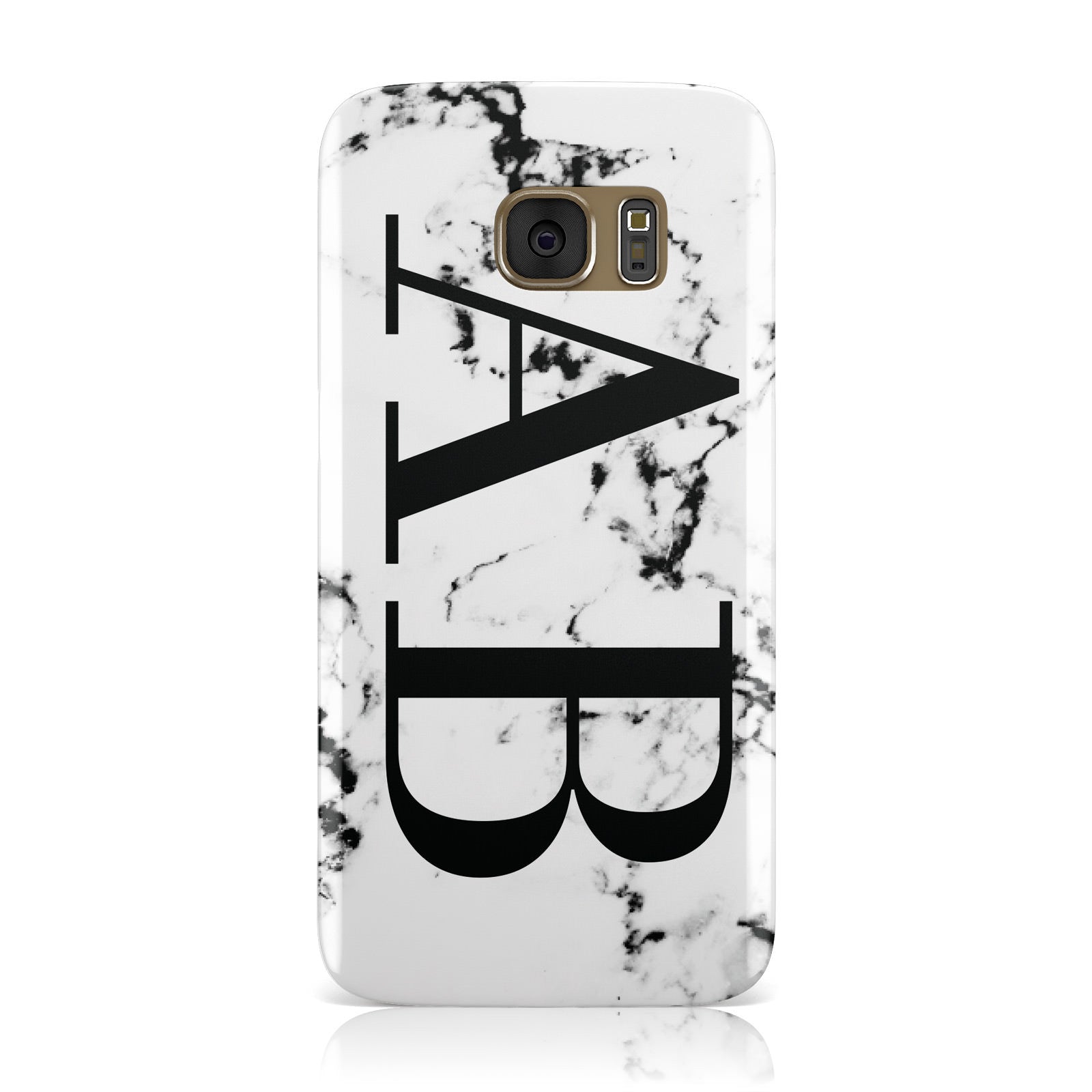 Marble Vertical Initials Personalised Samsung Galaxy Case