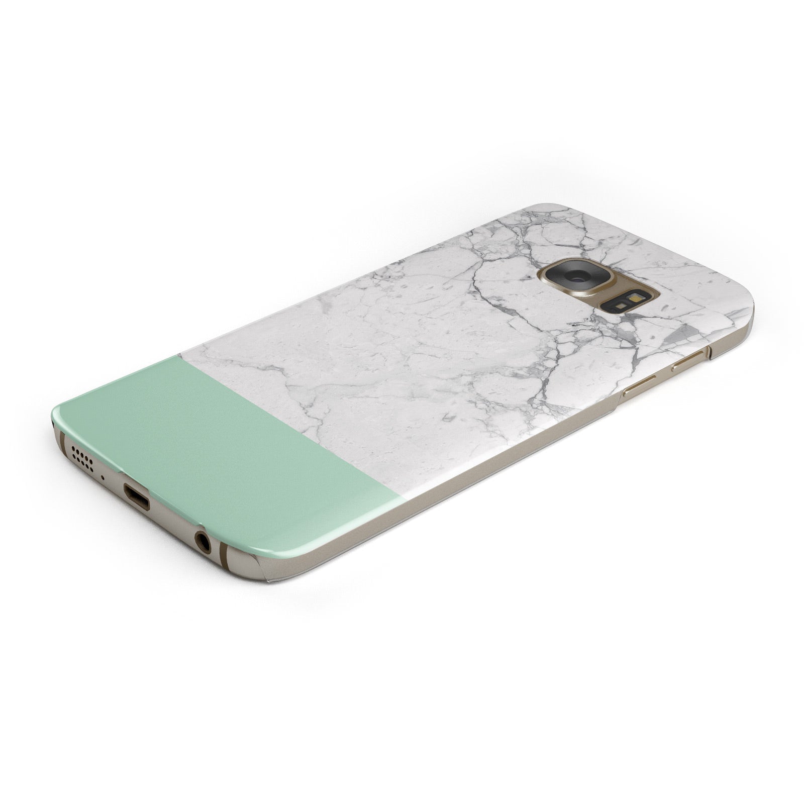 Marble White Carrara Green Samsung Galaxy Case Bottom Cutout