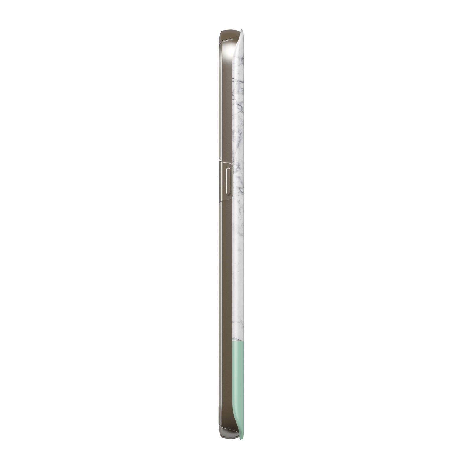 Marble White Carrara Green Samsung Galaxy Case Side View