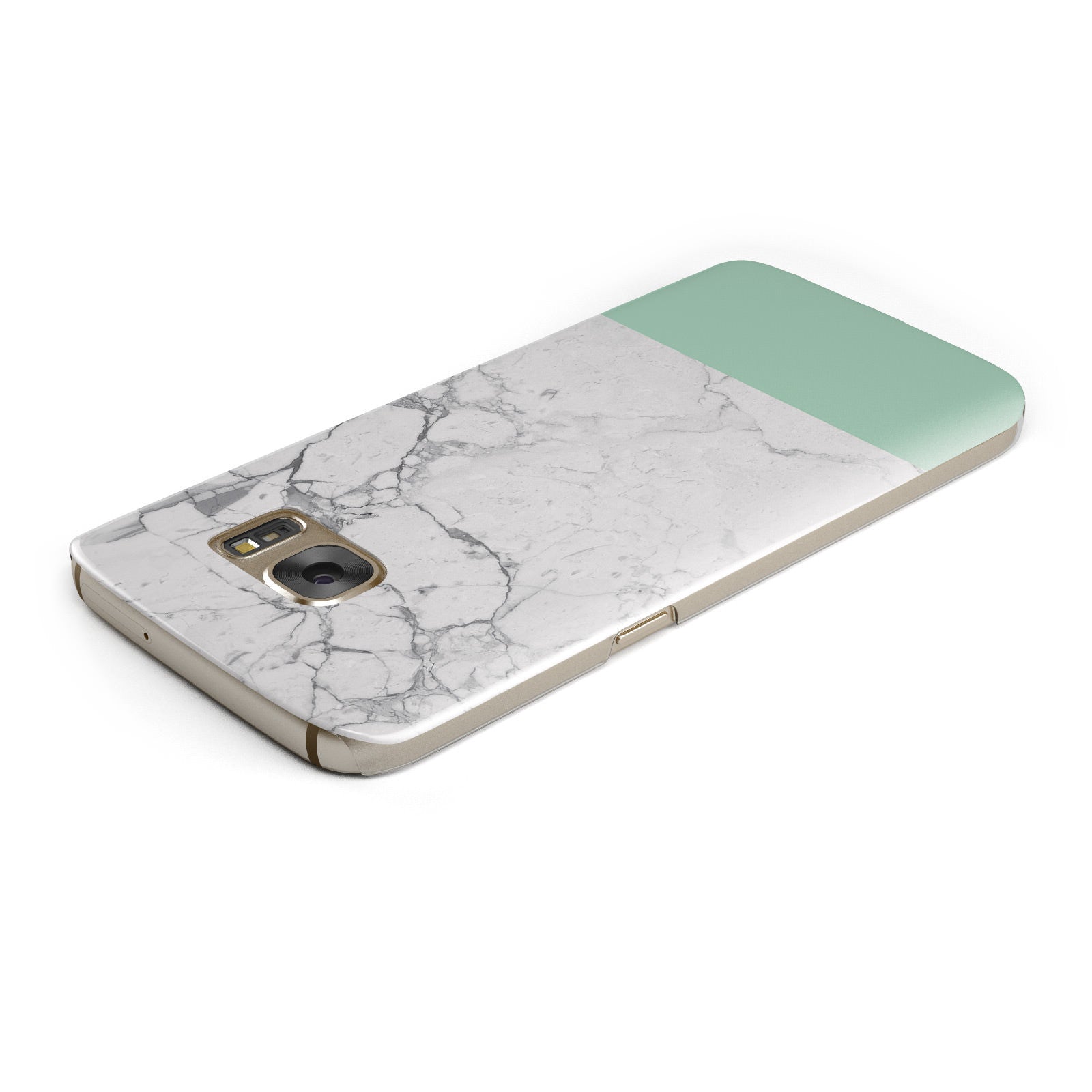 Marble White Carrara Green Samsung Galaxy Case Top Cutout