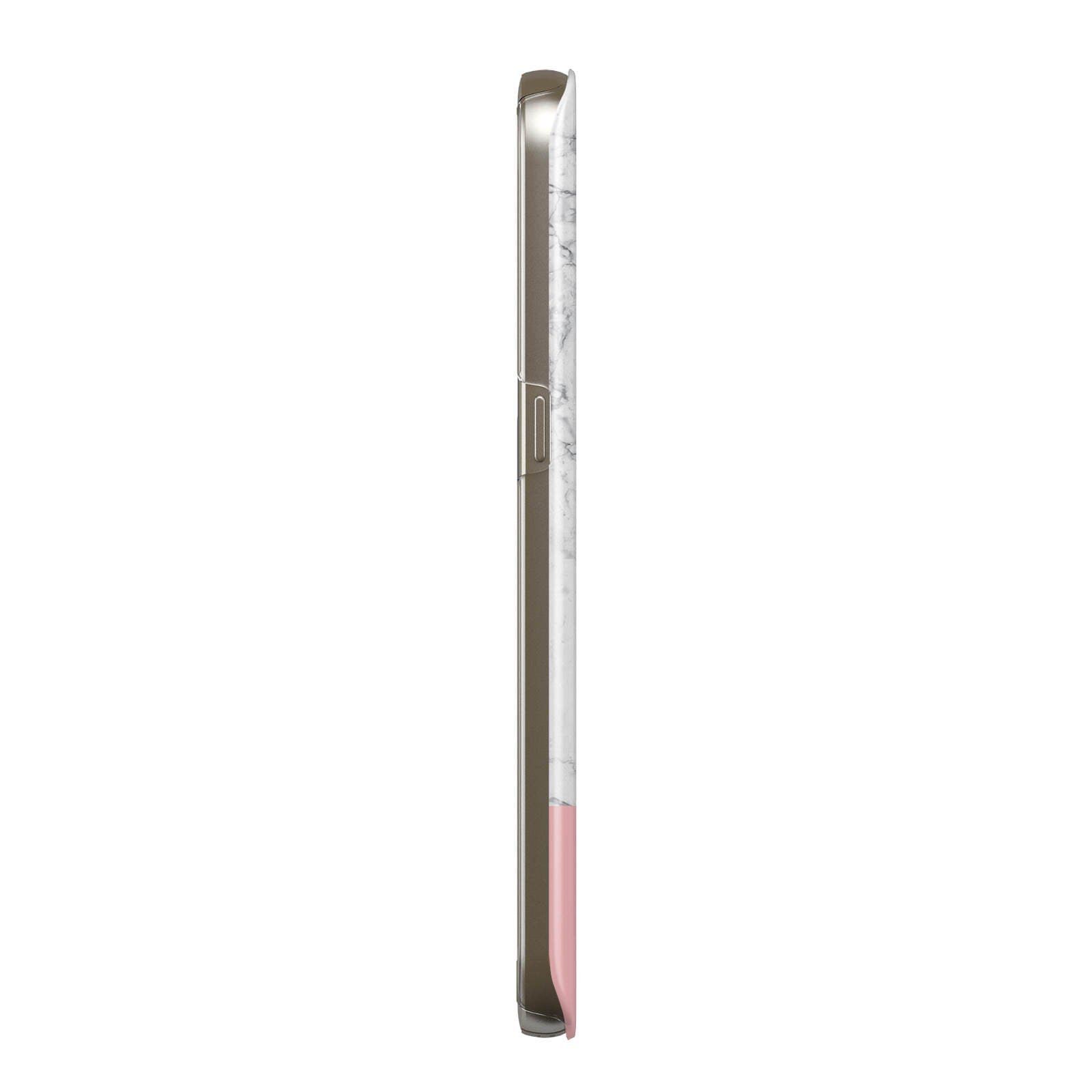 Marble White Carrara Pink Samsung Galaxy Case Side View