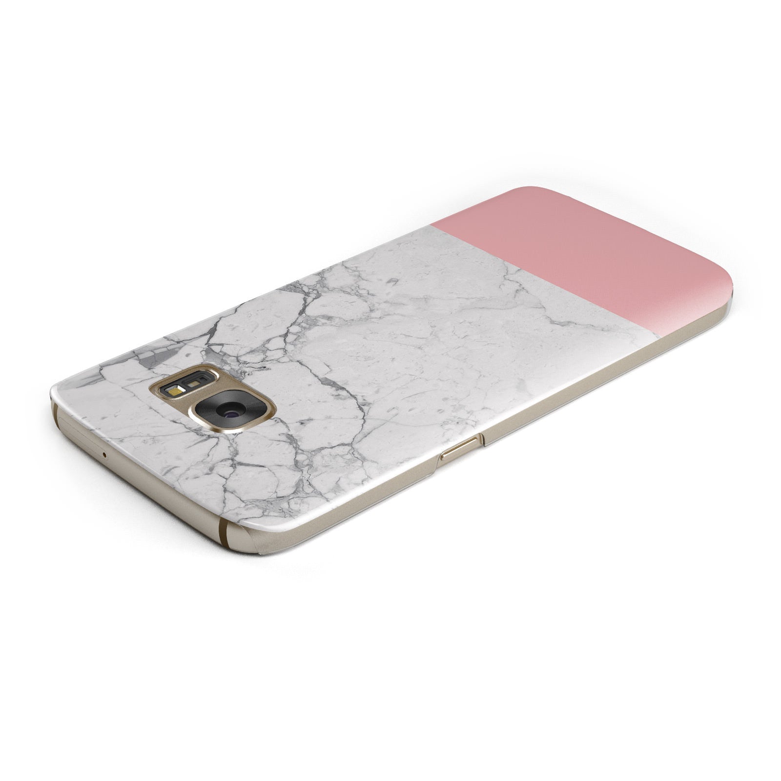 Marble White Carrara Pink Samsung Galaxy Case Top Cutout