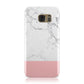 Marble White Carrara Pink Samsung Galaxy Case