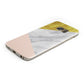 Marble White Gold Foil Peach Samsung Galaxy Case Bottom Cutout