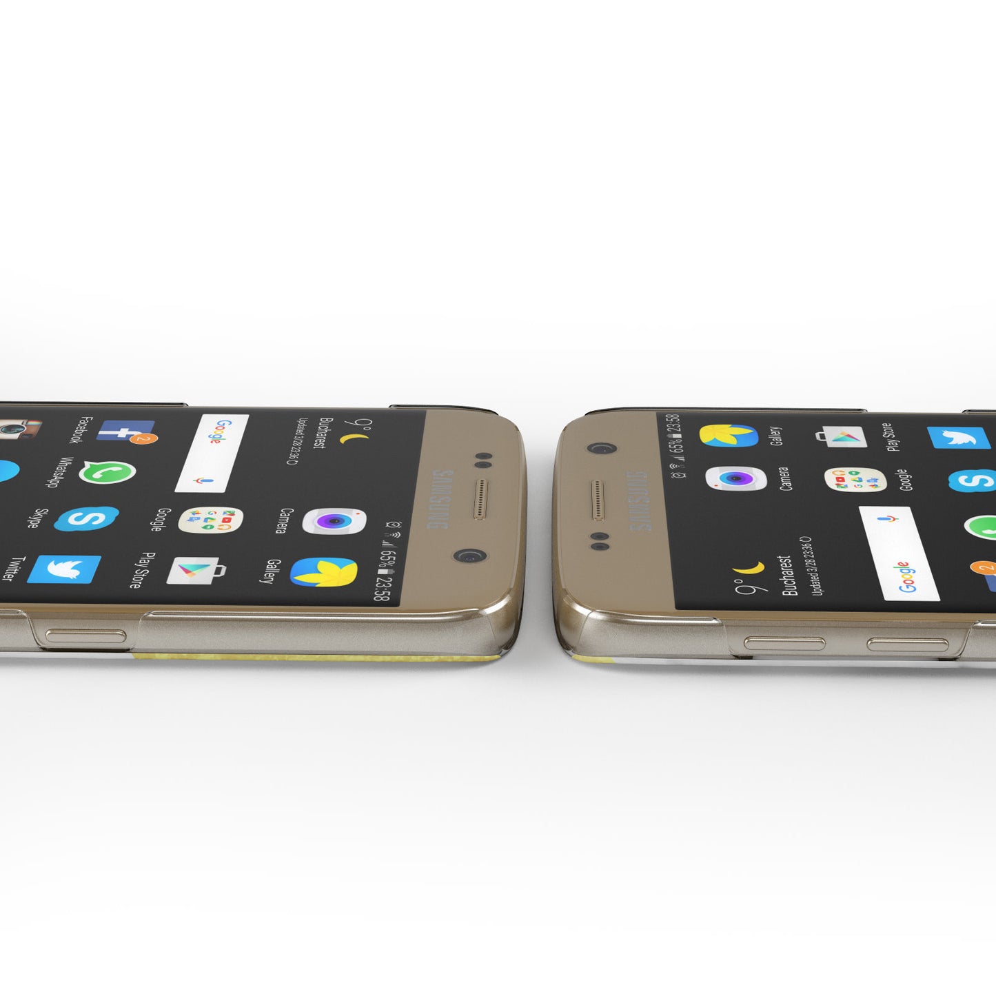 Marble White Gold Foil Peach Samsung Galaxy Case Ports Cutout