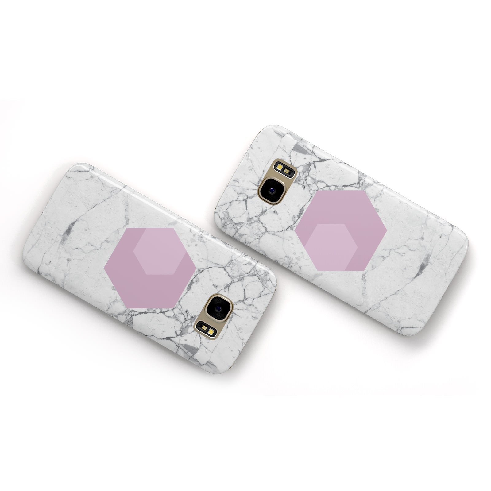 Marble White Grey Carrara Samsung Galaxy Case Flat Overview