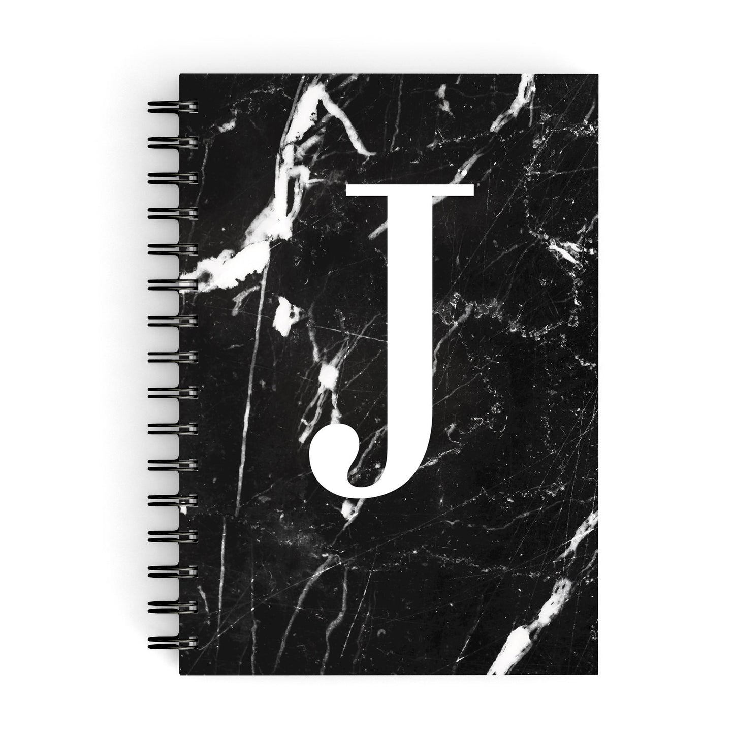 Marble White Initial Personalised A5 Hardcover Notebook