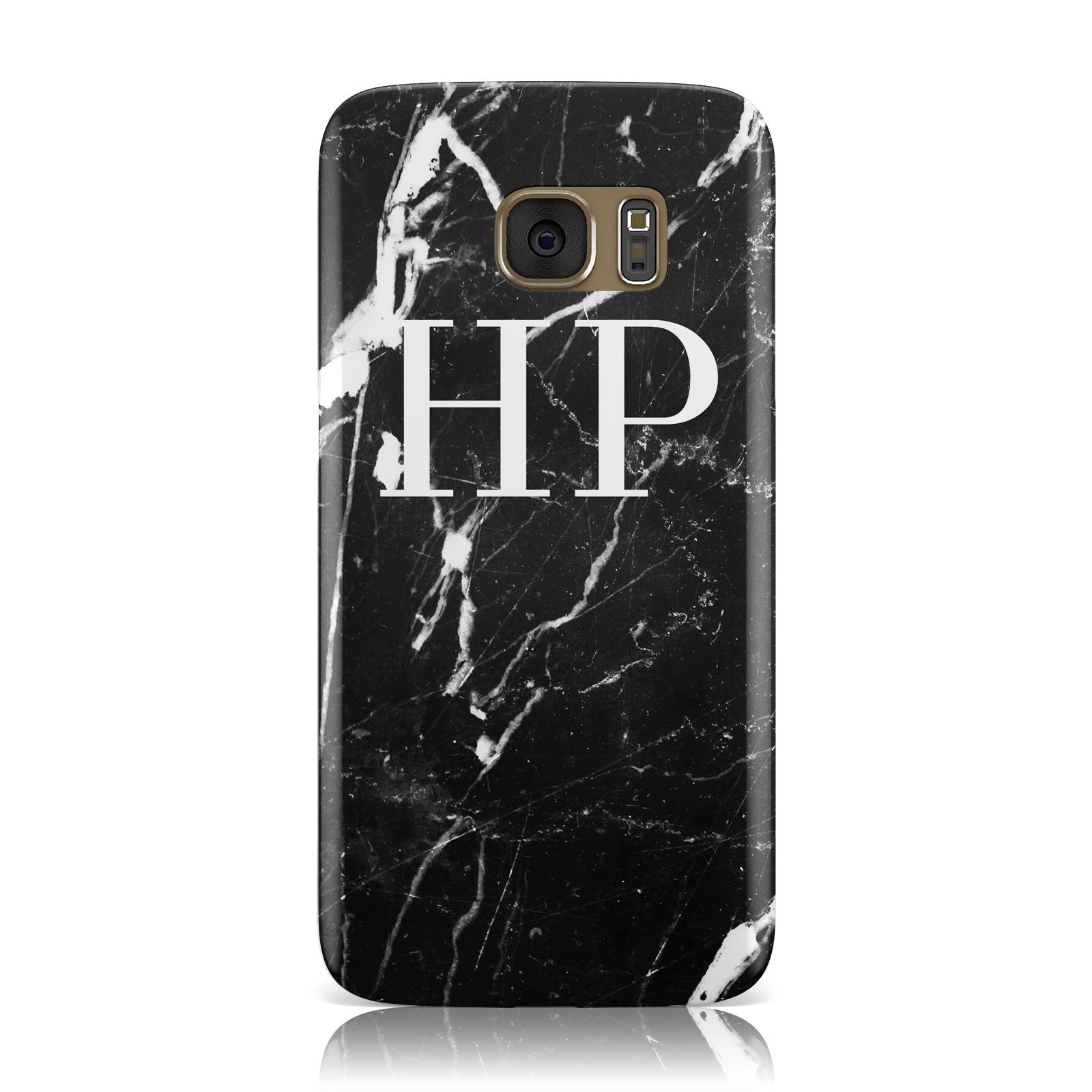 Marble White Initials Monogram Personalised Samsung Galaxy Case