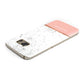 Personalised Marble With Name Initials Pink Samsung Galaxy Case Top Cutout