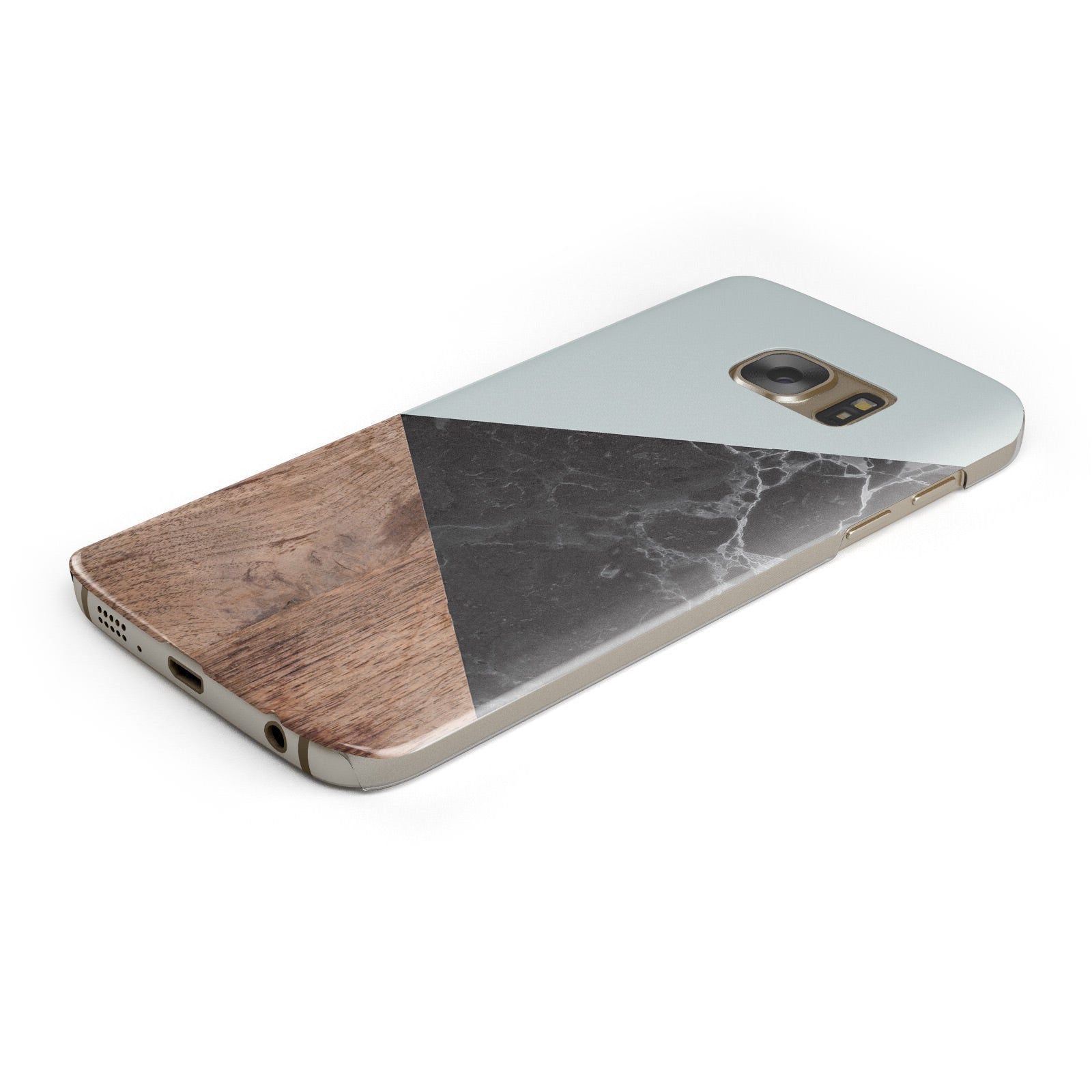 Marble Wood Geometric 2 Samsung Galaxy Case Bottom Cutout
