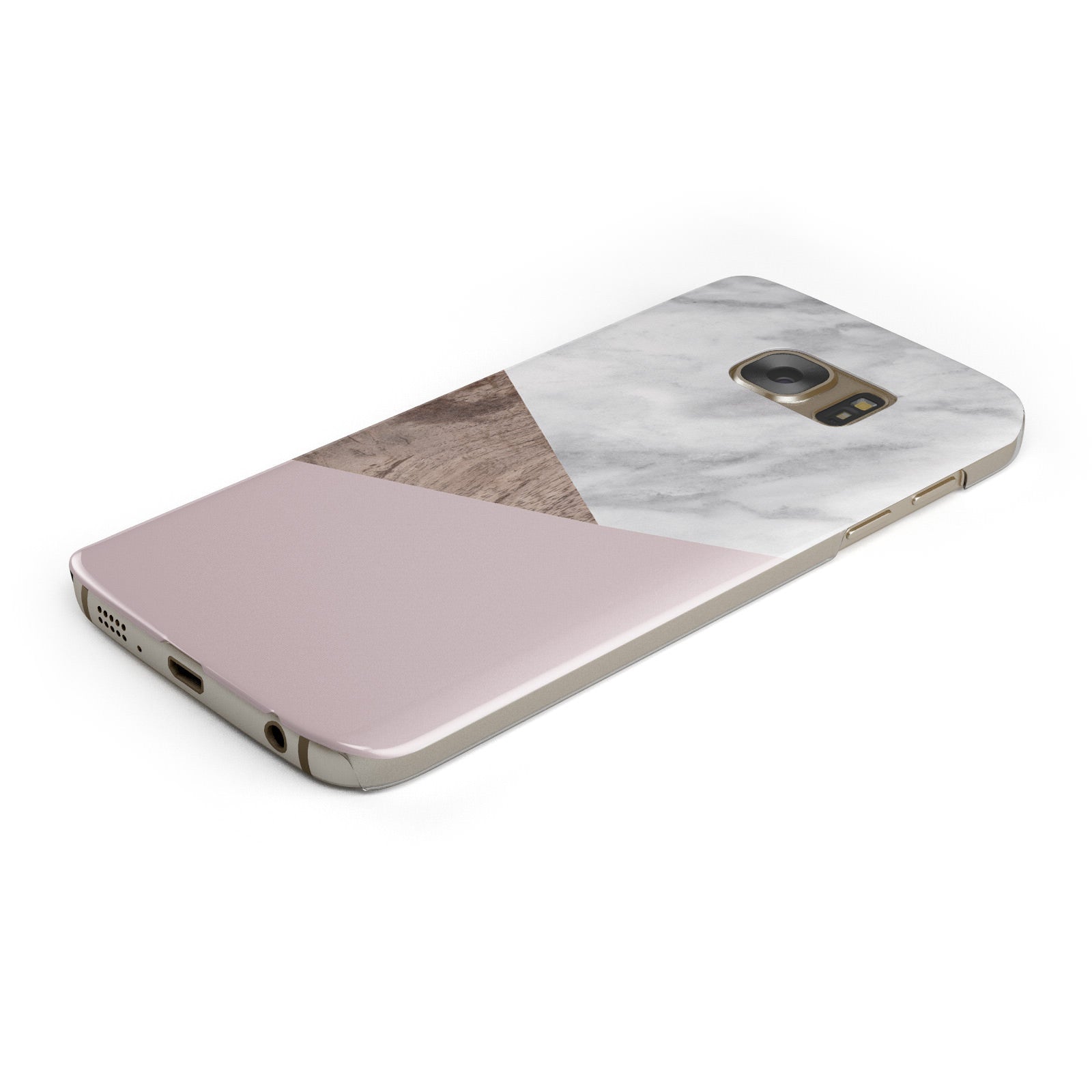 Marble Wood Geometric 3 Samsung Galaxy Case Bottom Cutout