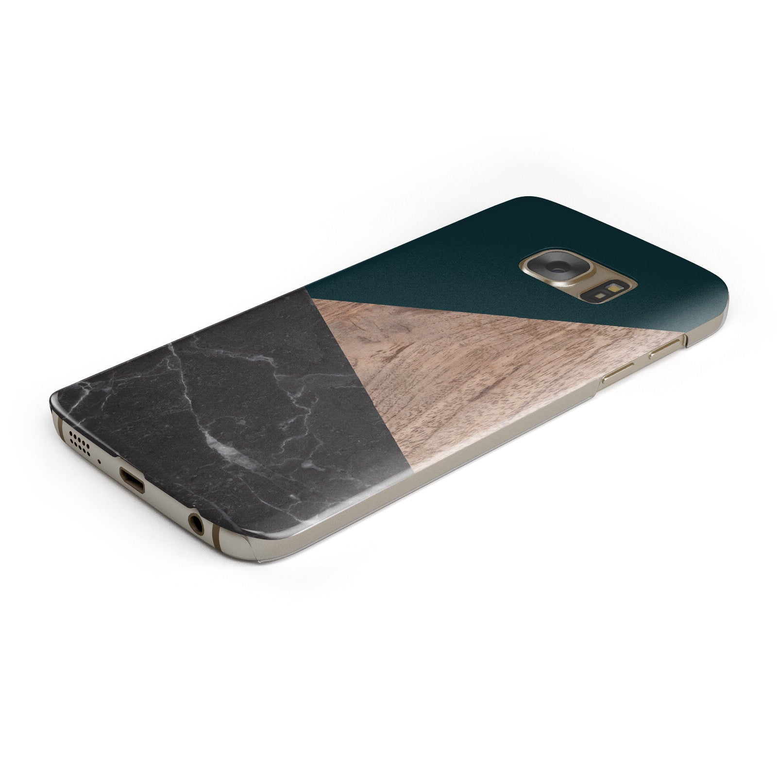 Marble Wood Geometric 6 Samsung Galaxy Case Bottom Cutout
