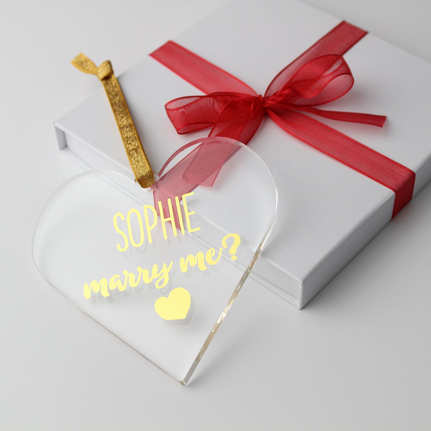 Marry Me Personalised Foiled Heart in Gift Box
