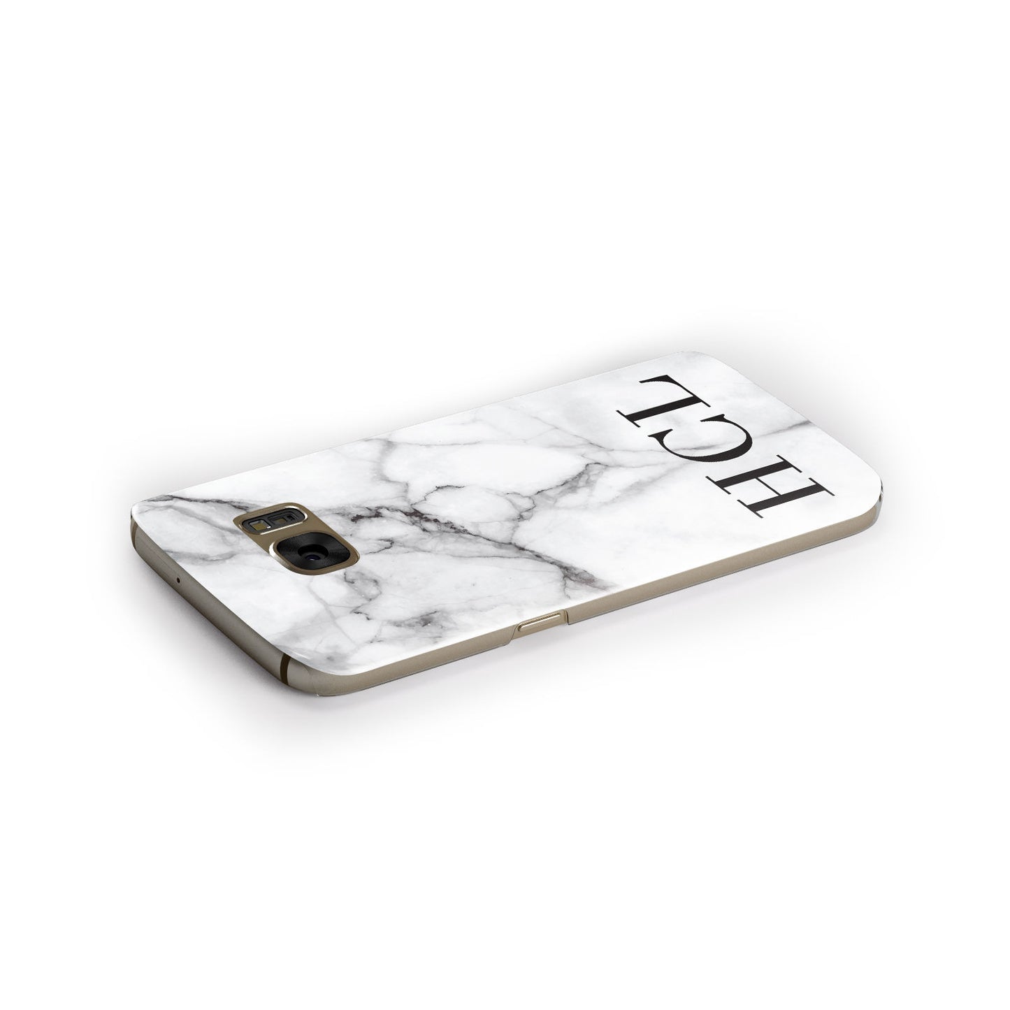 Personalised Medium Marble Initials Samsung Galaxy Case Side Close Up