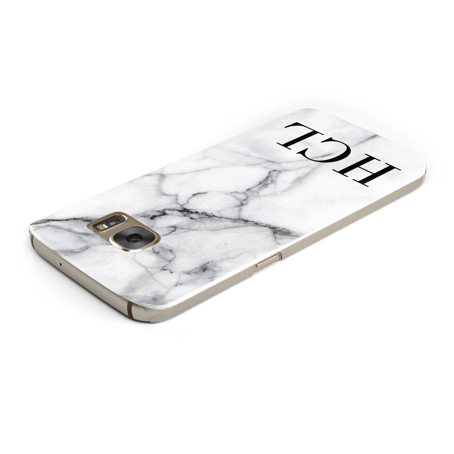 Personalised Medium Marble Initials Samsung Galaxy Case Top Cutout