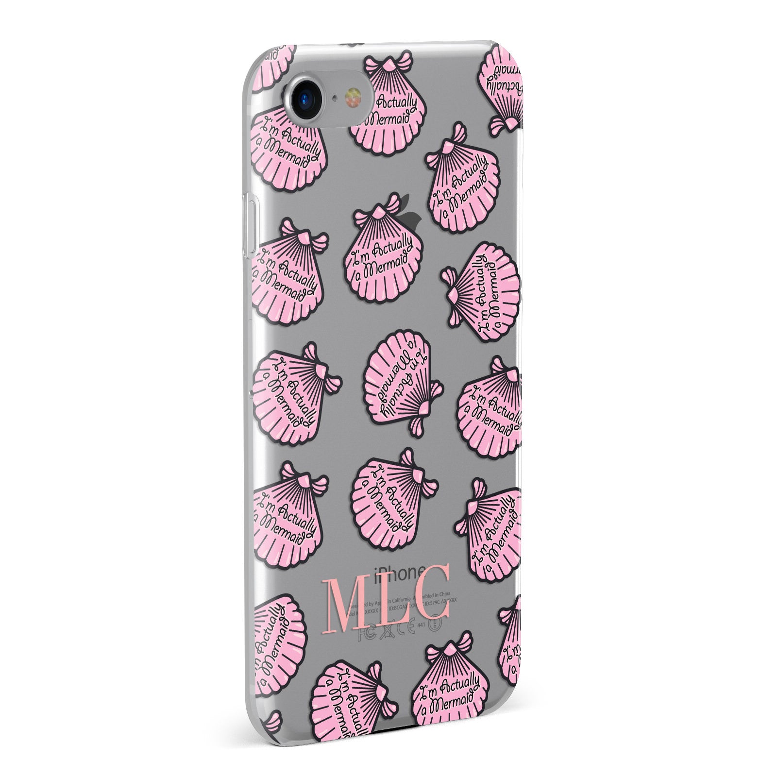 Personalised Mermaid Sea Shell Initials Apple iPhone Case Fourty Five Degrees