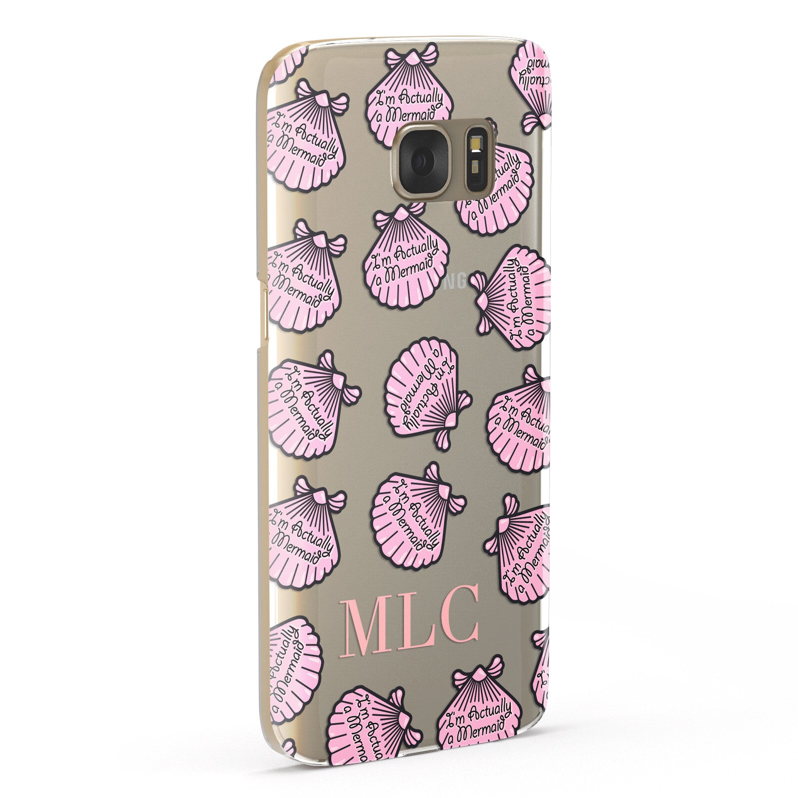 Personalised Mermaid Sea Shell Initials Samsung Galaxy Case Fourty Five Degrees