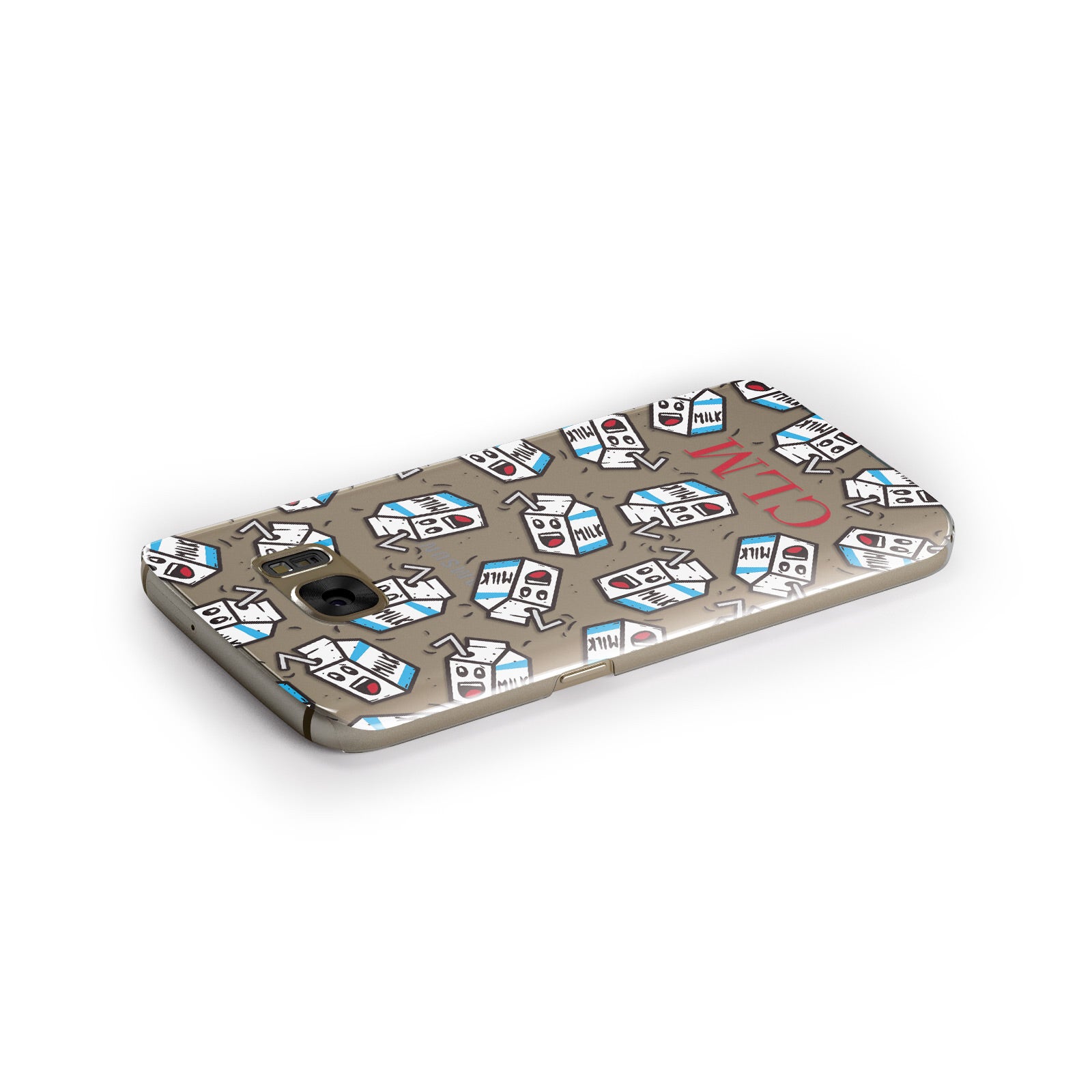 Personalised Milk Carton Initials Samsung Galaxy Case Side Close Up