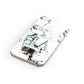 Personalised Mint Initialled Marble Heart Samsung Galaxy Case Front Close Up