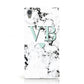 Personalised Mint Initialled Marble Heart Sony Xperia Case