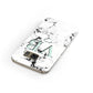 Personalised Mint Monogrammed Heart Marble Samsung Galaxy Case Front Close Up