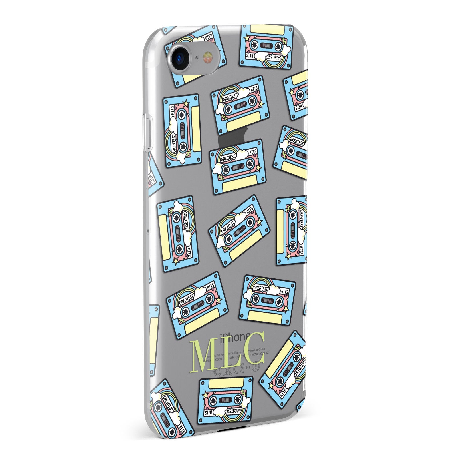 Personalised Mix Tape Initials Clear Apple iPhone Case Fourty Five Degrees