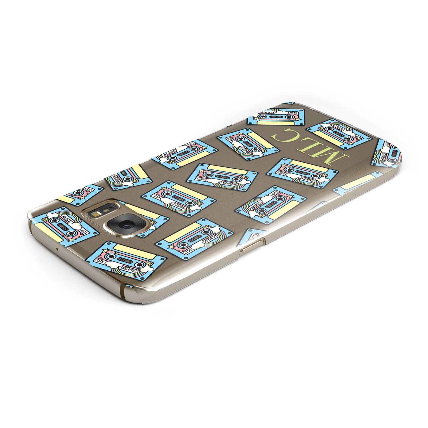 Personalised Mix Tape Initials Clear Samsung Galaxy Case Top Cutout