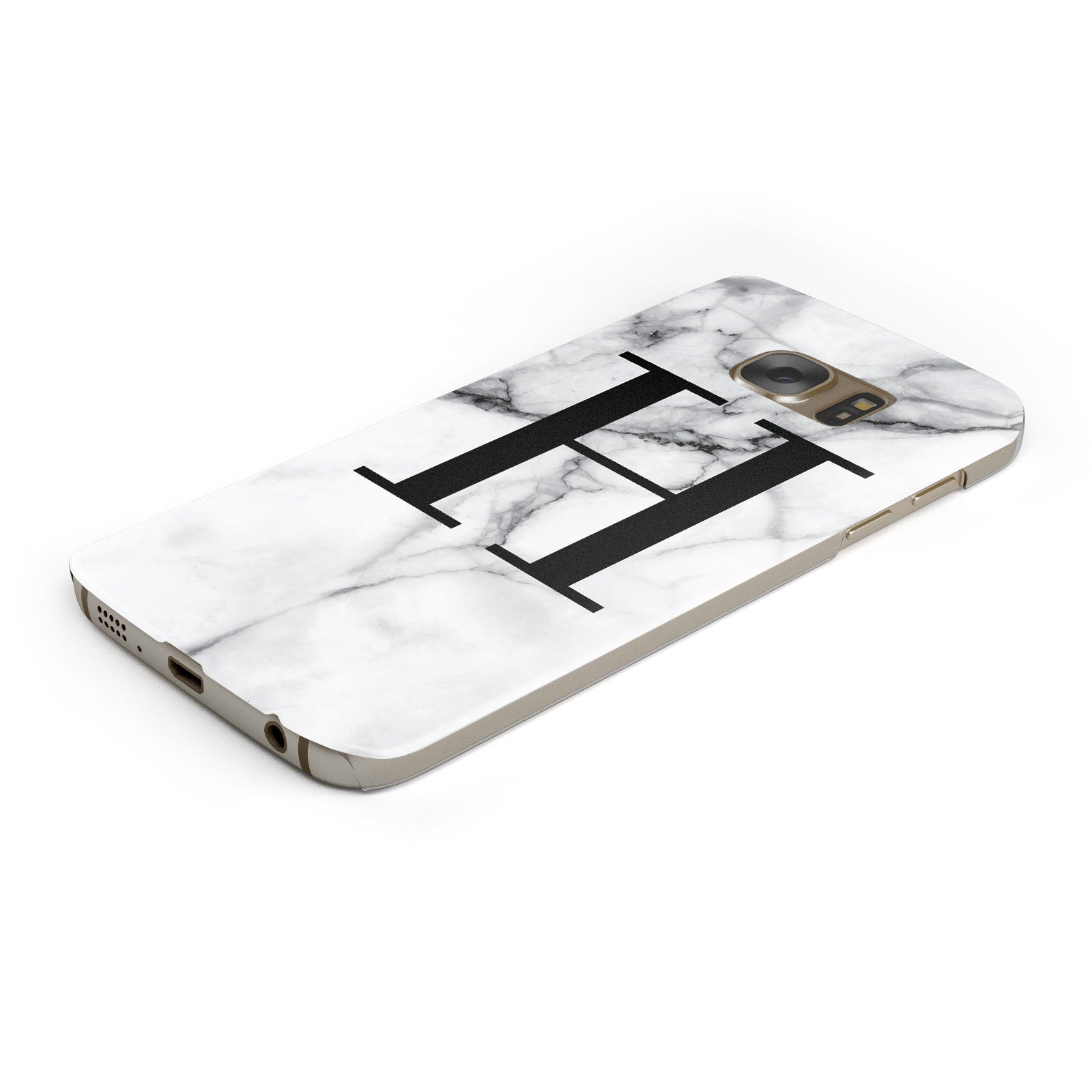 Personalised Monogram Marble Initial Samsung Galaxy Case Bottom Cutout