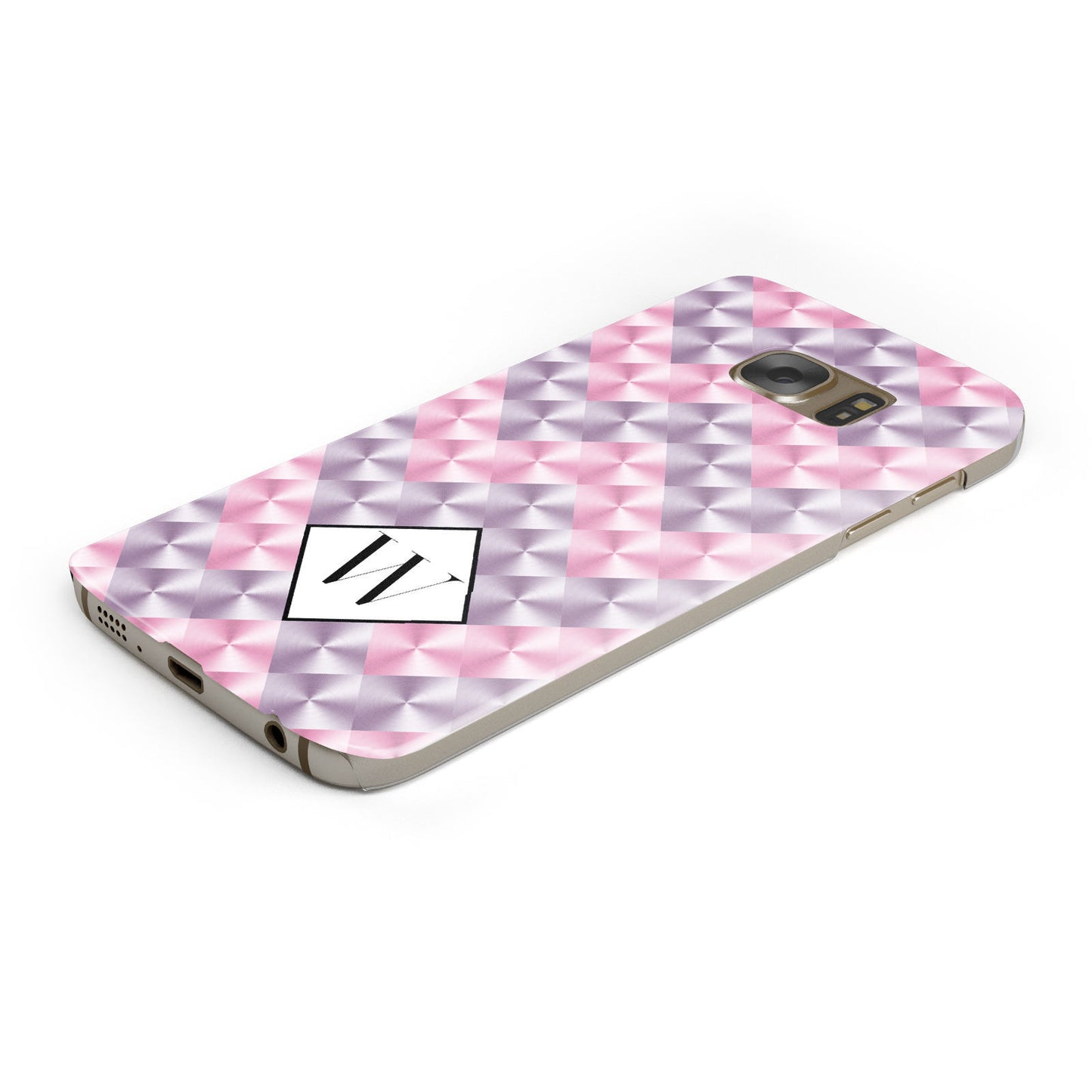Personalised Mother Of Pearl Monogram Letter Samsung Galaxy Case Bottom Cutout