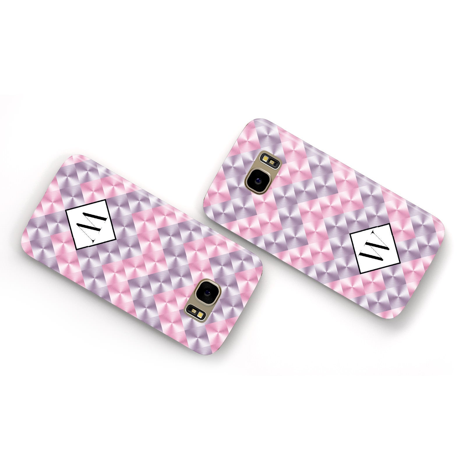 Personalised Mother Of Pearl Monogram Letter Samsung Galaxy Case Flat Overview