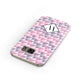 Personalised Mother Of Pearl Monogram Letter Samsung Galaxy Case Front Close Up