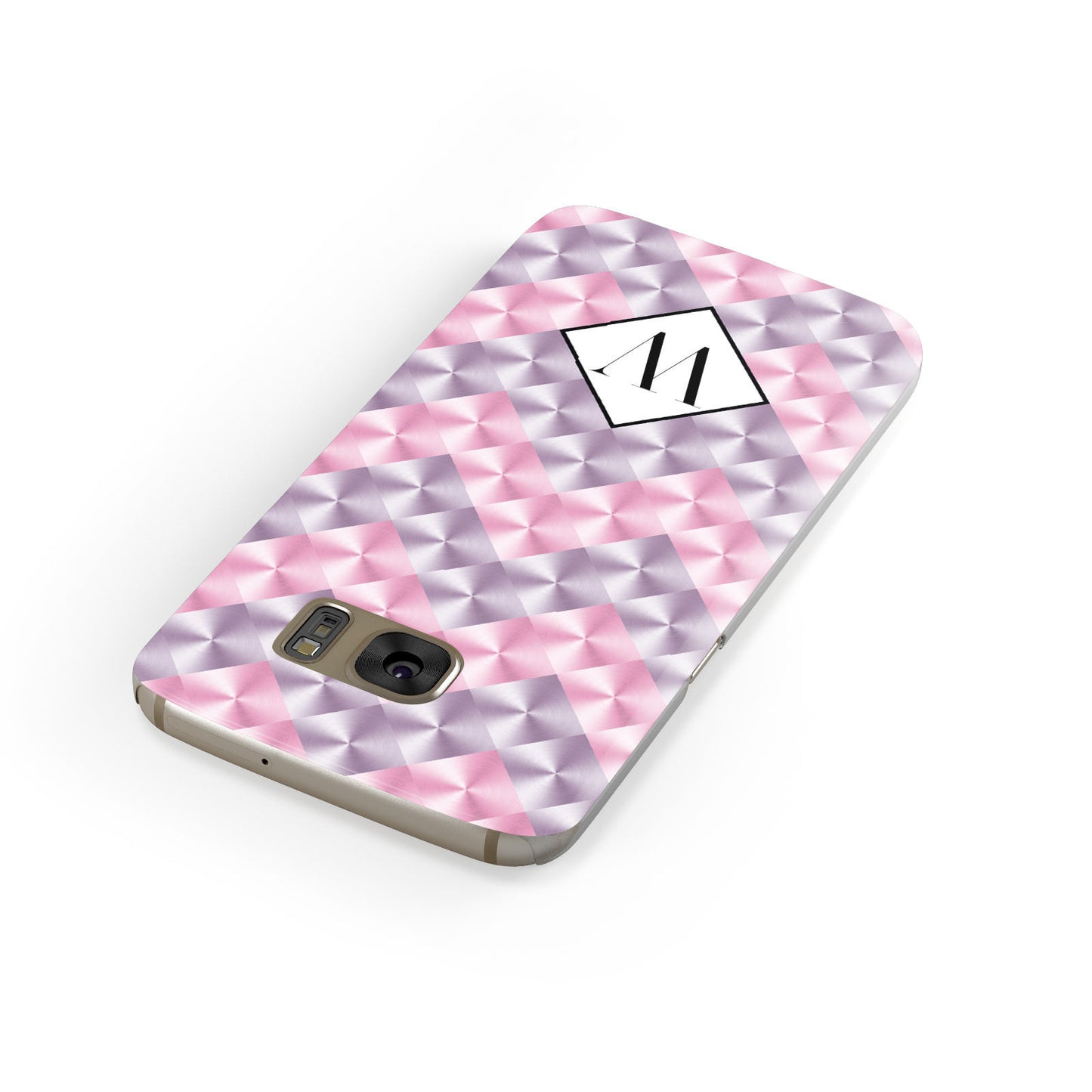 Personalised Mother Of Pearl Monogram Letter Samsung Galaxy Case Front Close Up