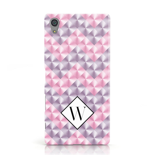 Personalised Mother Of Pearl Monogram Letter Sony Xperia Case