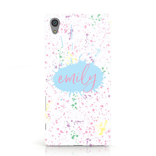 Personalised Multi Ink Splatter Name Sony Xperia Case