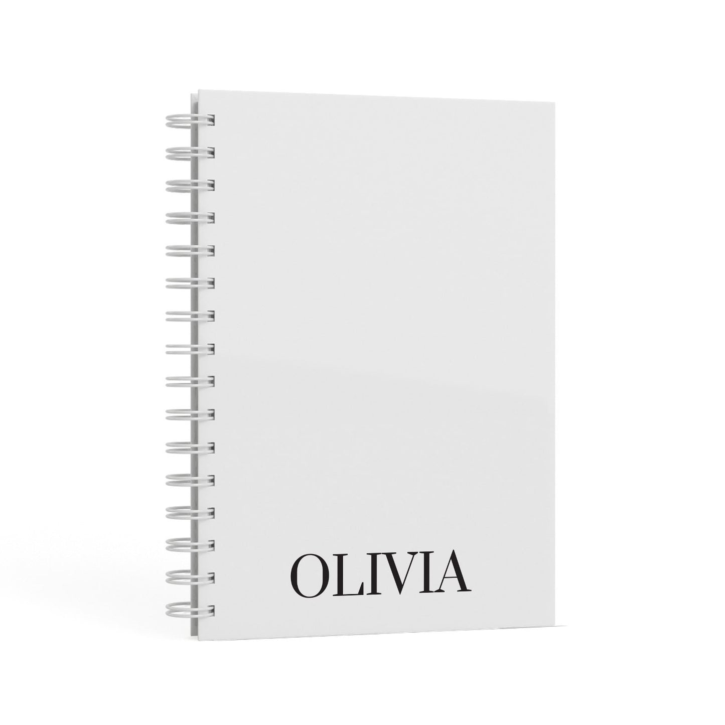 Name Personalised White A5 Hardcover Notebook Second Side View
